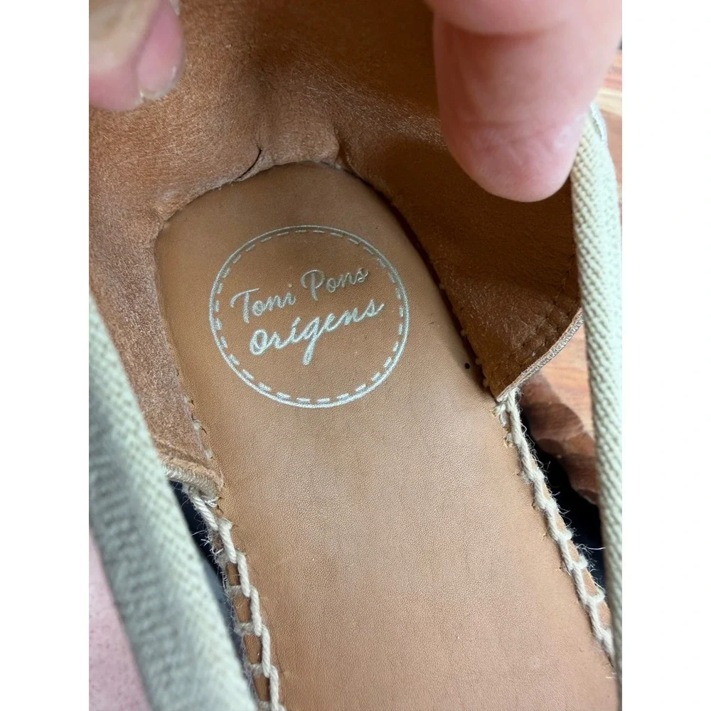 Toni Pons Erla-P Espadrilles Flats Women Size 38 Gold Metallic Elastic Strap